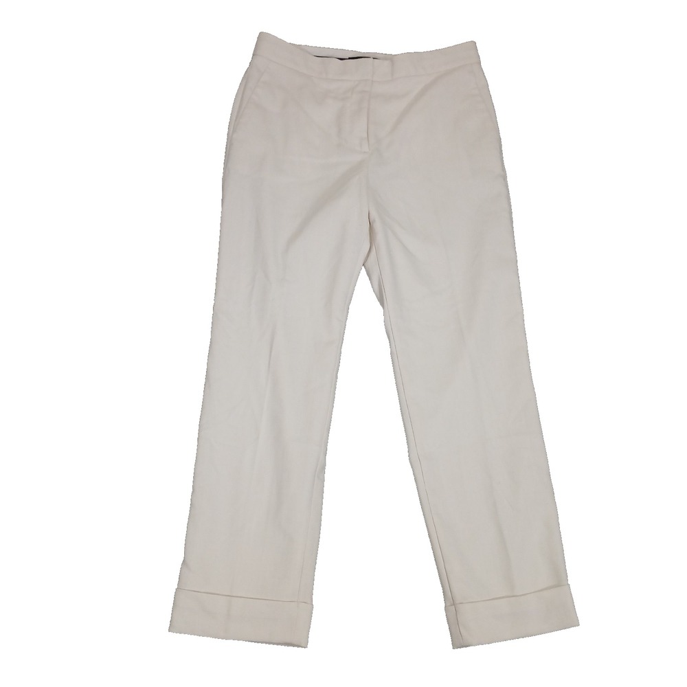 Ann Taylor Chino Pants Size 6 White Cream Linen Blend Dress Pant Women's